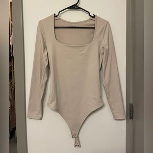 Abercrombie & Fitch Beige Seamless Squareneck Bodysuit (Size M)